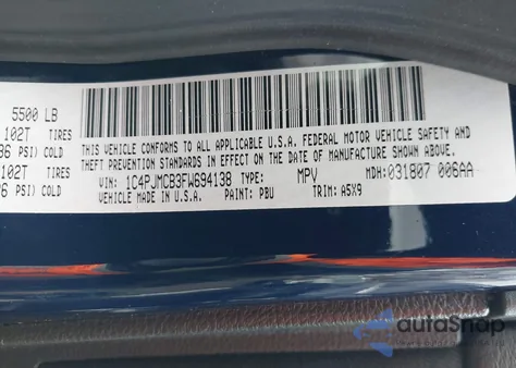 2015 Jeep Cherokee Latitude from USA, damaged, VIN 1C4PJMCB3FW694138